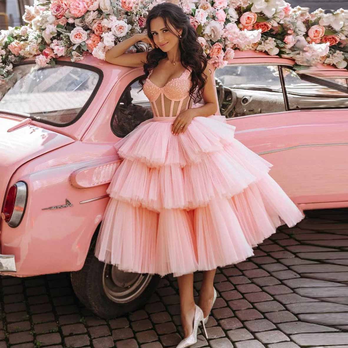 LTP1193,Pink Sweetheart Short Prom Dress Ball Gowns Straps Beaded Crys Laylatailor Shop LTP1193,Pink Sweetheart Short Prom Dress Ball Gowns Straps Beaded Crys Laylatailor Shop