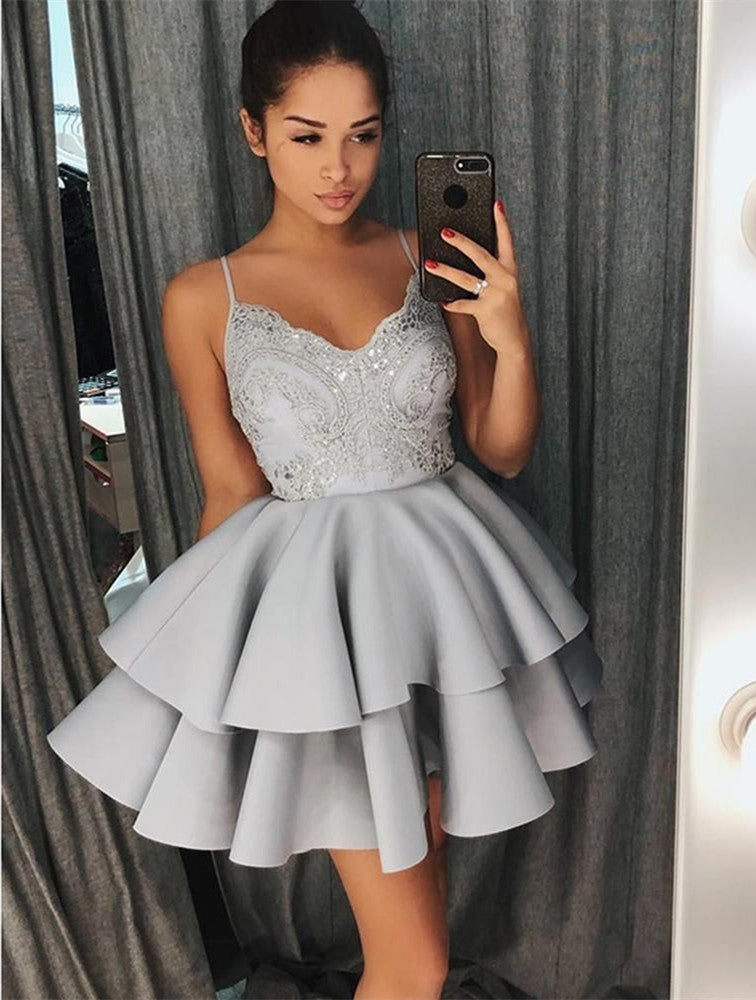 LTP0468,Grey Homecoming Dresses Spaghetti Straps Mini Prom Dress Laylatailor Shop LTP0468,Grey Homecoming Dresses Spaghetti Straps Mini Prom Dress Laylatailor Shop