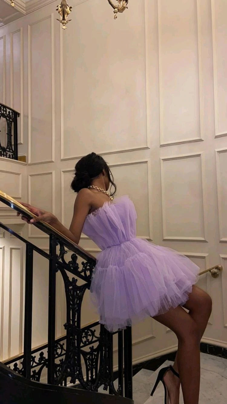 Tulle Dresses Cute Short Homecoming Dresses LTP0955,Cute Lilac