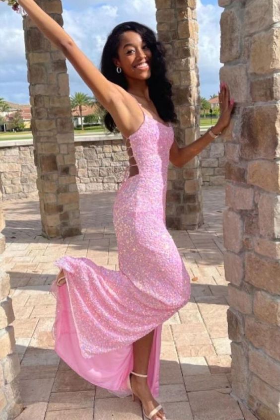 LTP0818,Light pink evening prom dresses,pink cross back formal gown