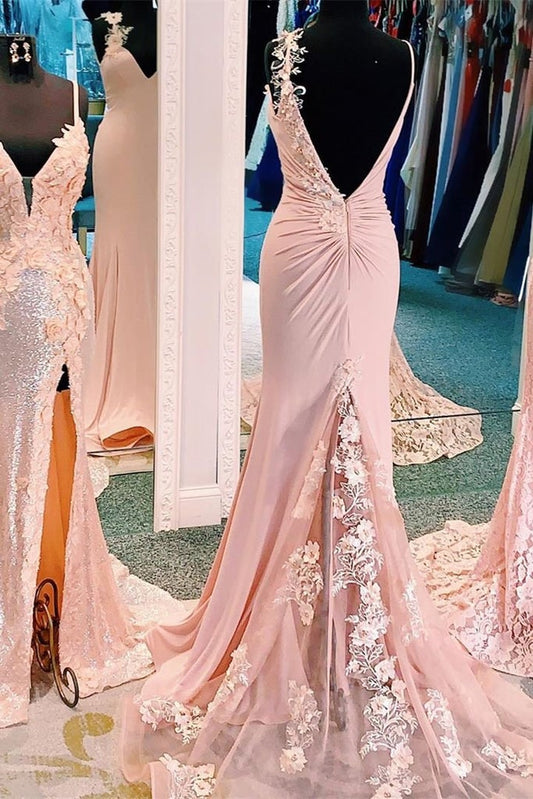 LTP0776,Mermaid pink evening dresses trumpet satin prom dress