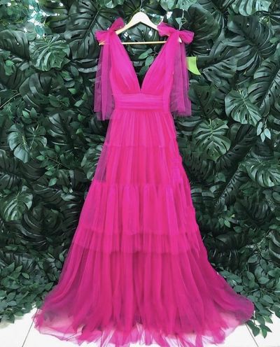 LTP1214,Empire A-line Pink Tulle Long Formal Dress,Hot Pink A-Line Eve Laylatailor Shop LTP1214,Empire A-line Pink Tulle Long Formal Dress,Hot Pink A-Line Eve Laylatailor Shop