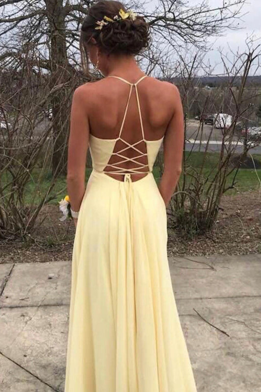 LTP0257,Yellow Prom Dress Slit Skirt Evening Gown Graduation Party Dress Formal Dress Dresses For Prom