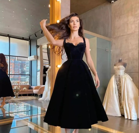 LTP1023,Black velvet sweetheart a-line graduation prom dresses