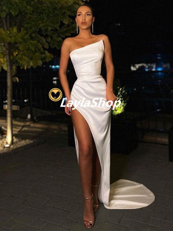 LTP0044,Sexy mermaid long prom dress with side slit,sleeveless evening party gown