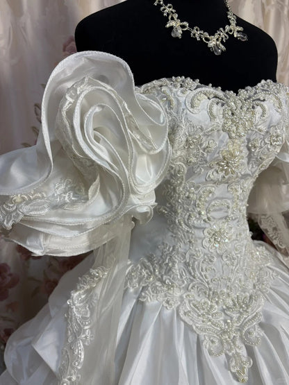A Line Long Elegant Wedding Dresses Princess Bridal Gown
