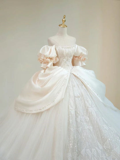 A-line Evening Gown Long Party Prom Dresses Strapless Wedding Dresses