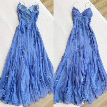 Blue long prom dresses, evening dresses,party dresses, formal dress