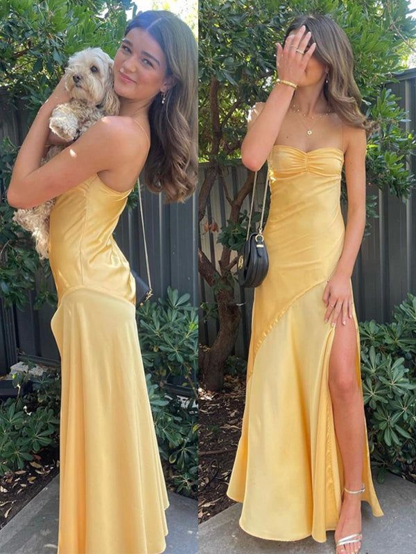 Yellow prom dresses, evening dresses,party dresses, sexy formal dress