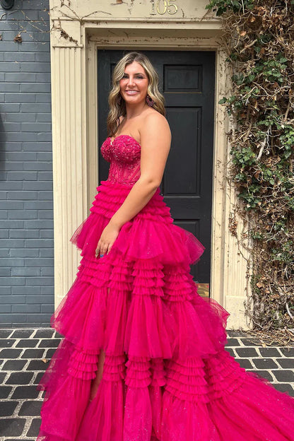 Fairy Prom Dresses, Strapless Prom Dress, Preppy Prom Dress, Queen Ball Gown