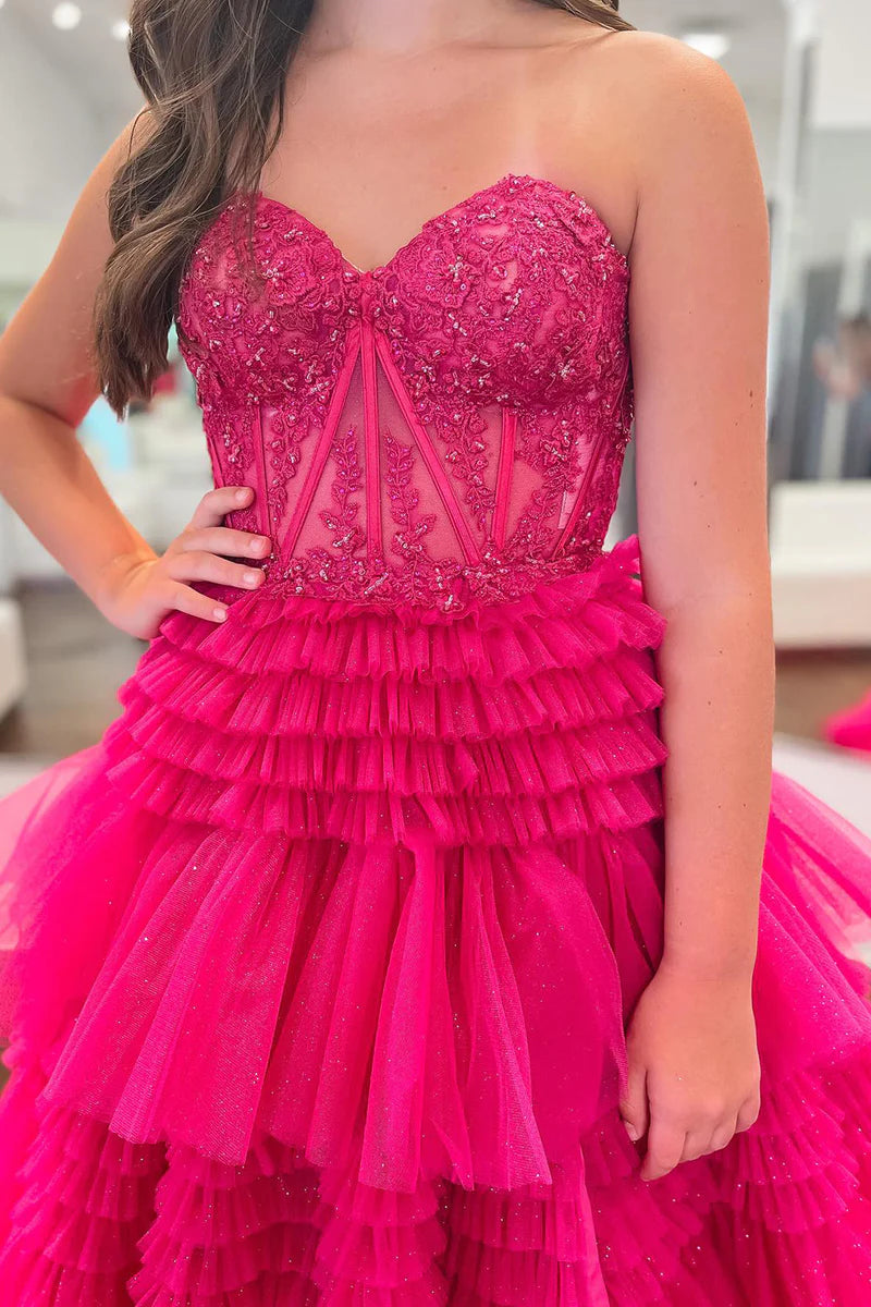 Fairy Prom Dresses, Strapless Prom Dress, Preppy Prom Dress, Queen Ball Gown