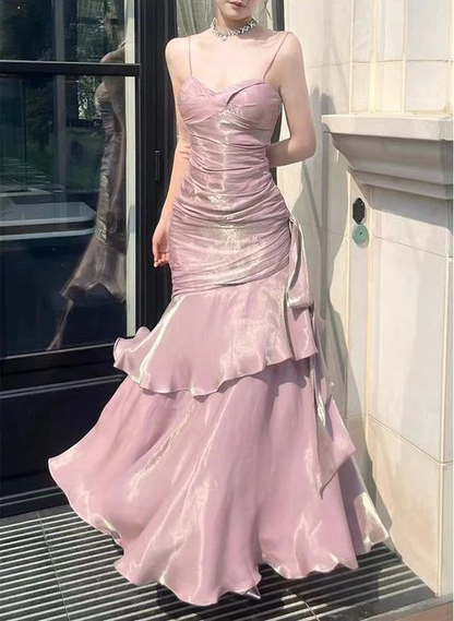 Chic Green Straps Sweetheart Long Formal Dress, Green Prom Dress Evening Dress