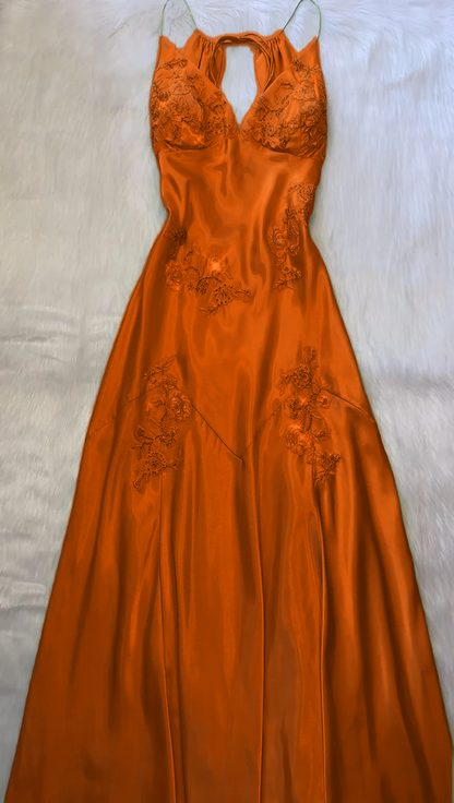 Green V neck Long Prom Dress