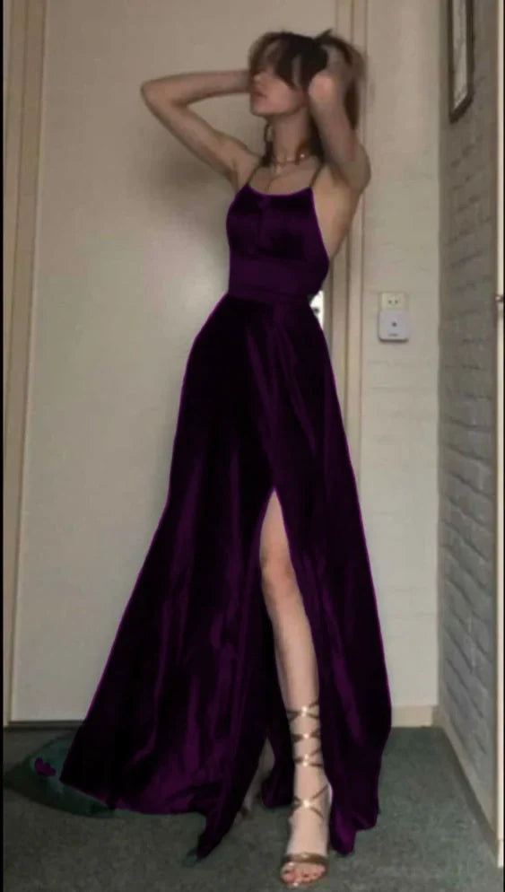 A line Dark Green Long Prom Dress,  Evening Dress