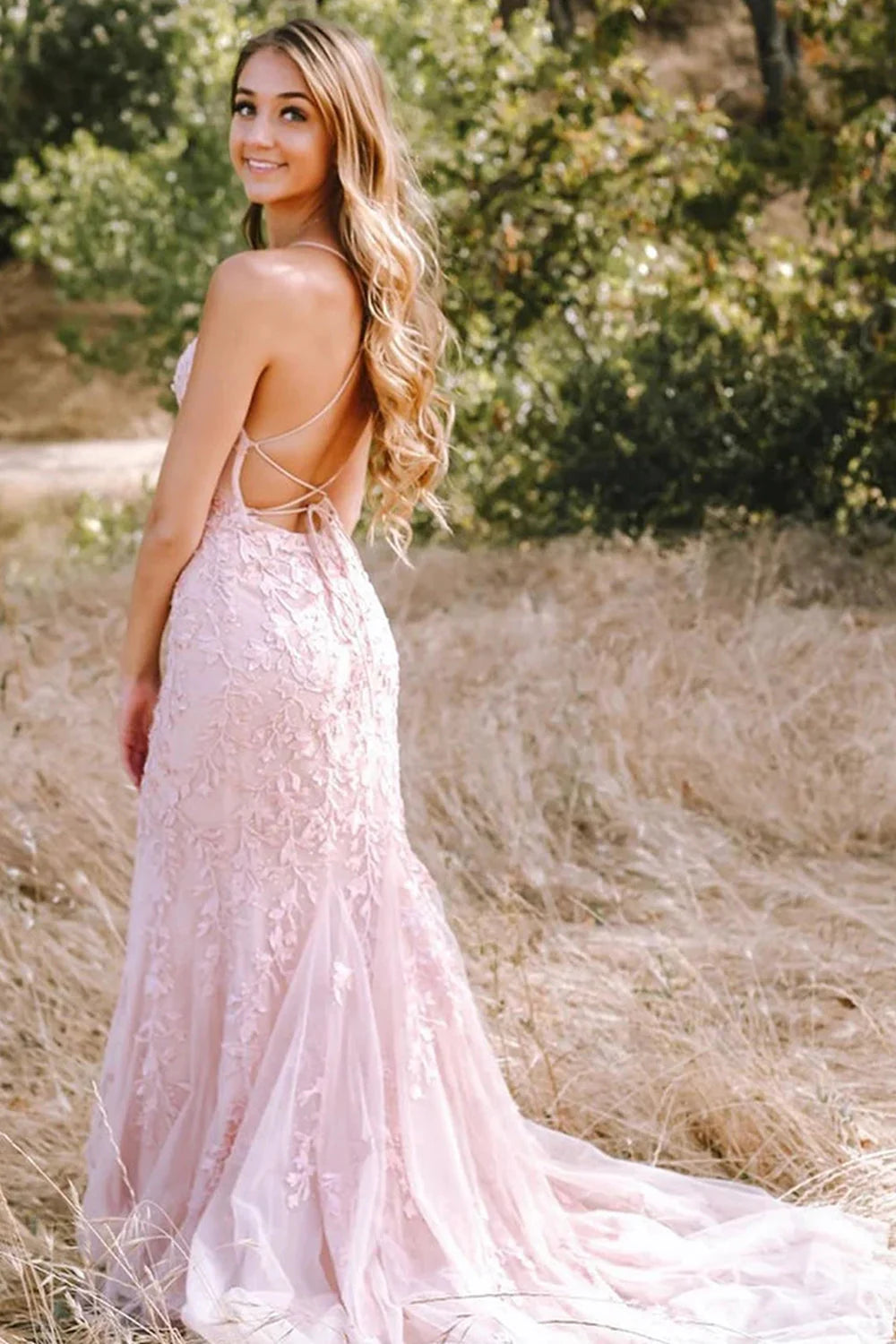 Mermaid Lace Long Prom Dress