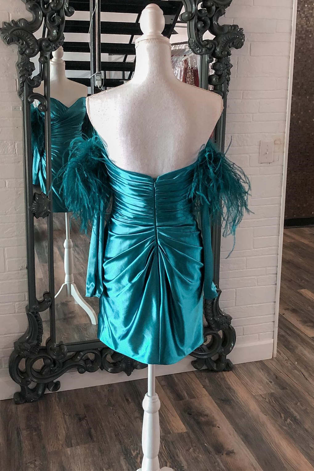 Peacock Blue Bodycon Homecoming Dress