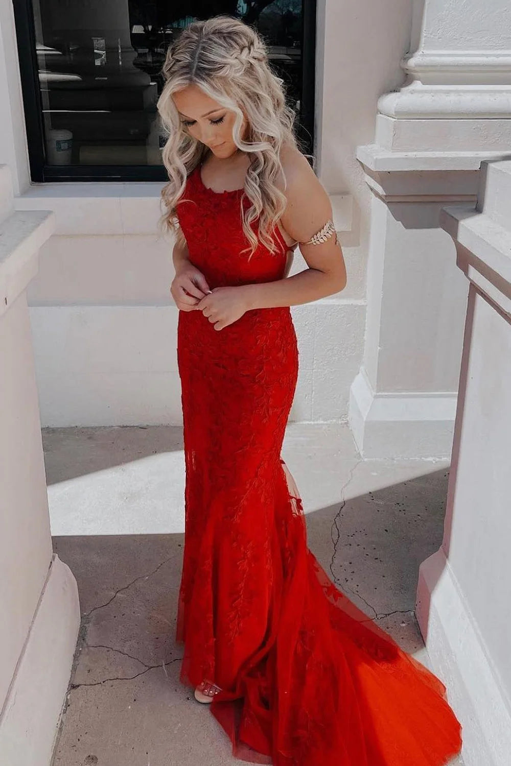 Mermaid Lace Long Prom Dress