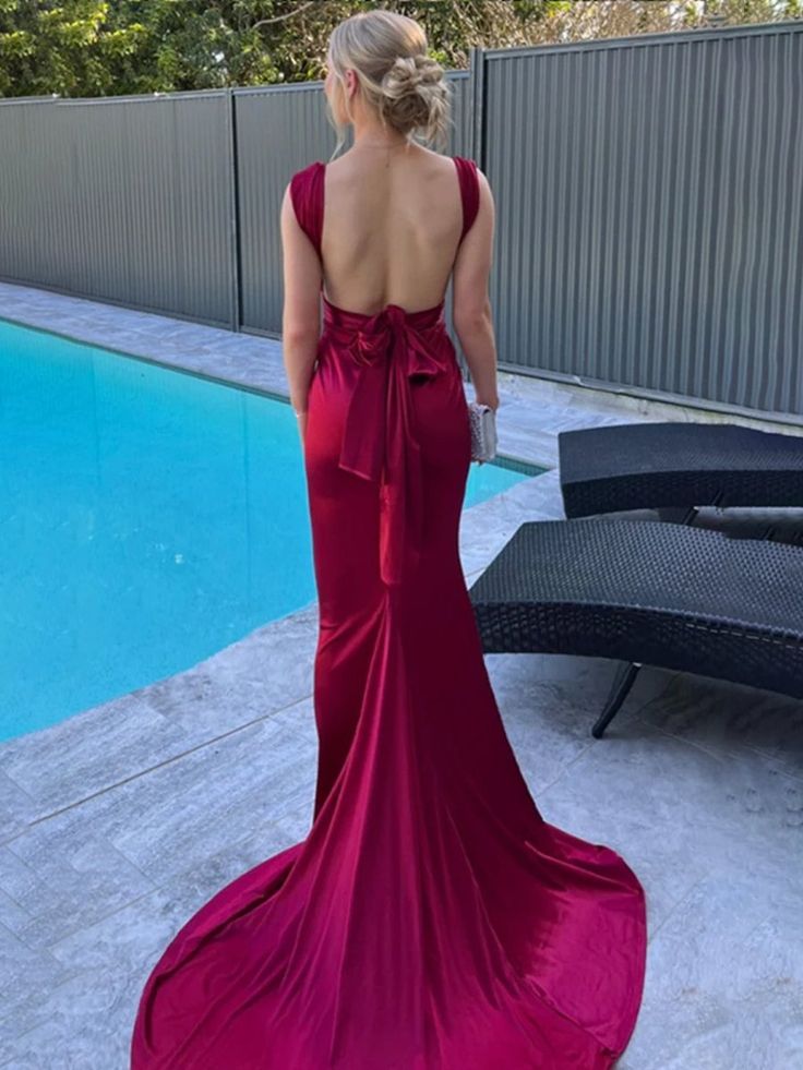 Sexy Purple V-Neck Mermaid Prom Formal Dresses With Open Back,LTP4519