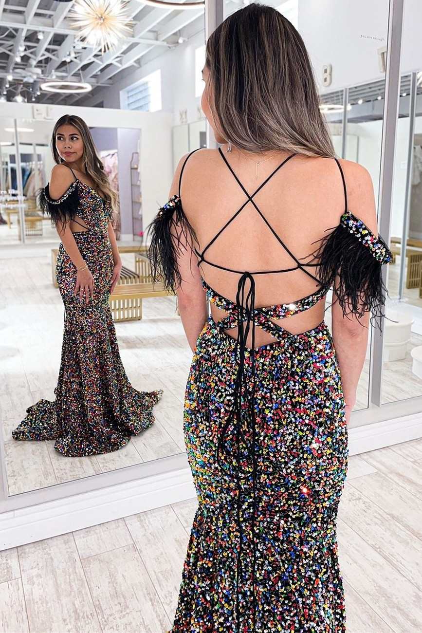 Sparkle Sequin Mermaid Off The Shoulder Prom Dress