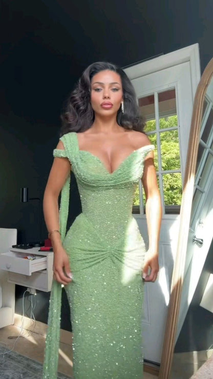 Green Elegant Long Party Dress Prom Dress New Arrive Mermaid Evening Dress