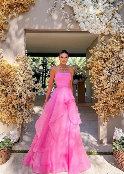 Pink Long Formal Gowns, Pink Party Dresses