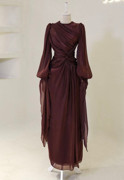 Burgundy Evening Dresses A Line Long Prom Gowns