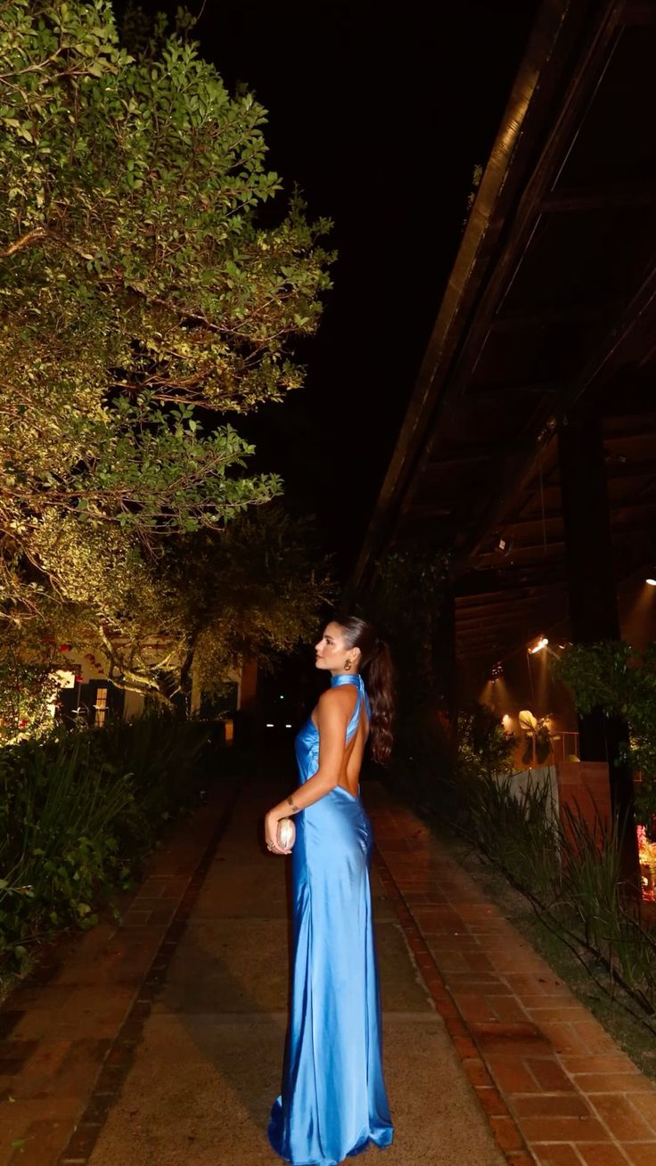 Sexy Sheath Blue Evening Gown Prom Party Dresses