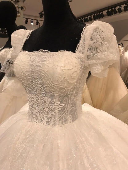 Luxury Wedding Dresses, Popular Lace A-line Bridal Gowns