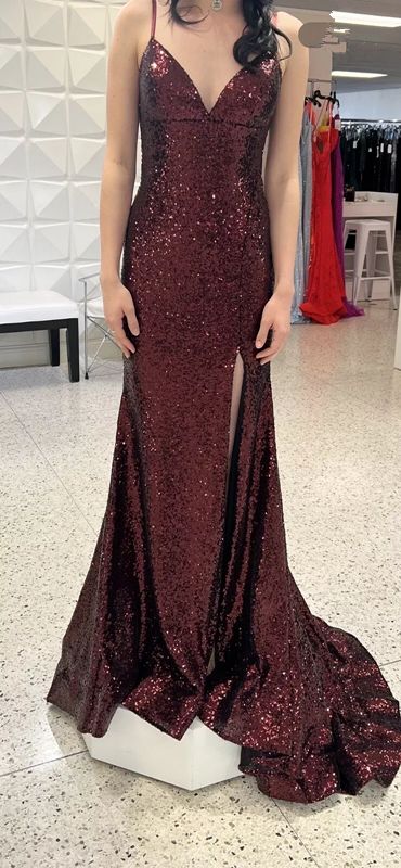 Mermaid Burgundy Sequin Floor Length Prom Dress 22st Birthday Outfit Party Dresses,LTP3703