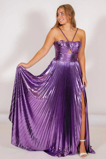 Halter Pleated Sheath Long Evening Prom Dresses 2024