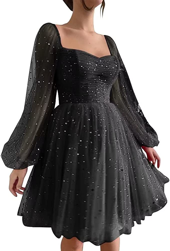 LTP1765, Starry Long Sleeves A-Line Homecoming Dress