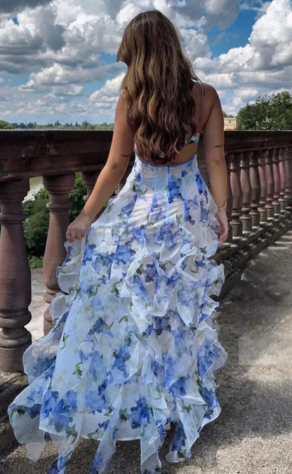 Spaghetti Straps Evening Dress,Prom Party Gown