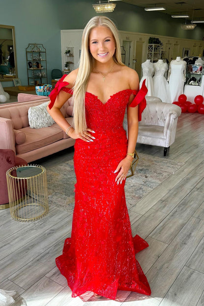 Off the Shoulder Lavender Mermaid Long Prom Dress