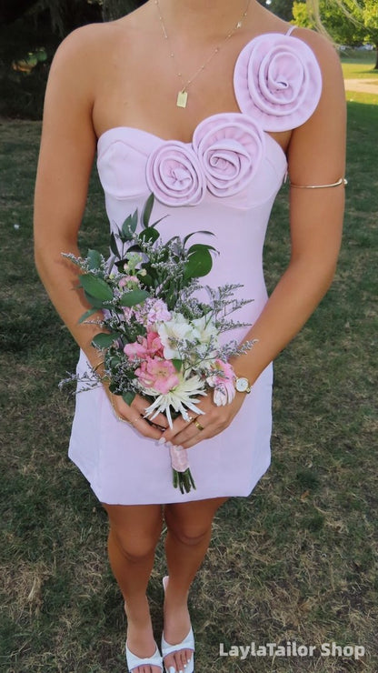 Lilac Homecoming Dress Floral Birthday Dresses Sweetheart Party Gown