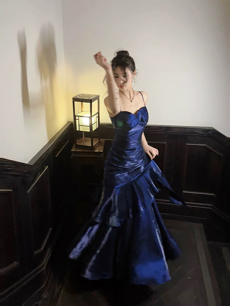 Chic Green Straps Sweetheart Long Formal Dress, Green Prom Dress Evening Dress