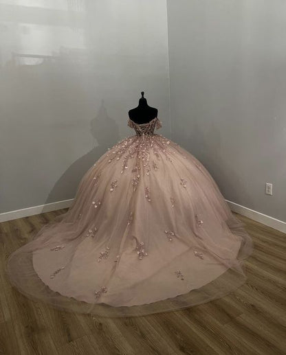 Unique Sleeveless Light Pink Ball Gown Prom Evening Formal Dress