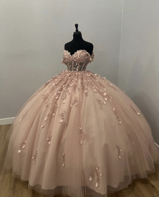 Unique Sleeveless Light Pink Ball Gown Prom Evening Formal Dress