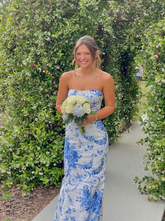 Strapless Long Prom Dress, Party Dress Evening Dress