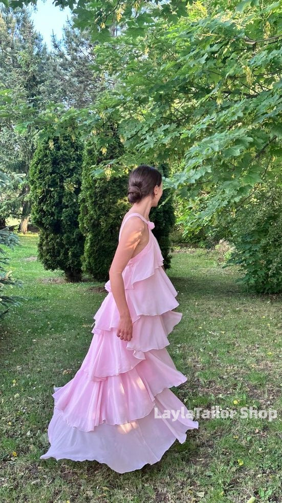 Sweet Pink Halter Party Dresses Homecoming Bridesmaid Dress,LTP3637