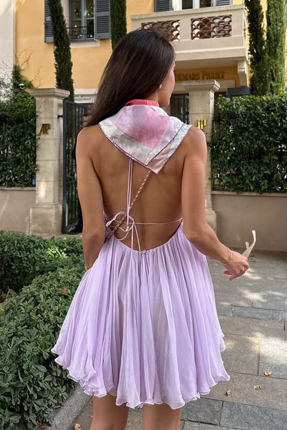 Open Back Pink A-line Homecoming Dresses Short Party Holiday Dress,LTP4529