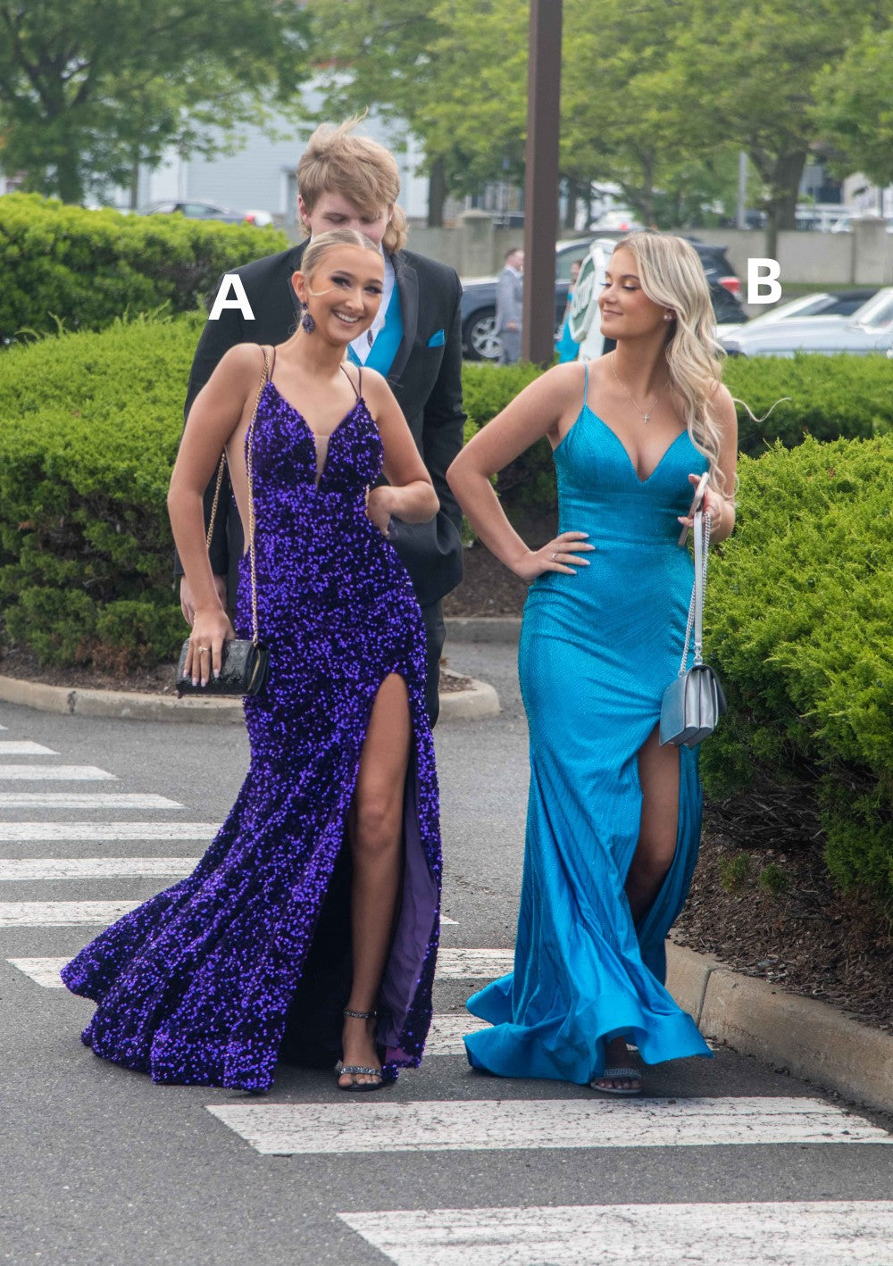 Sexy V-Neck Split Mermaid Long Evening Prom Dress