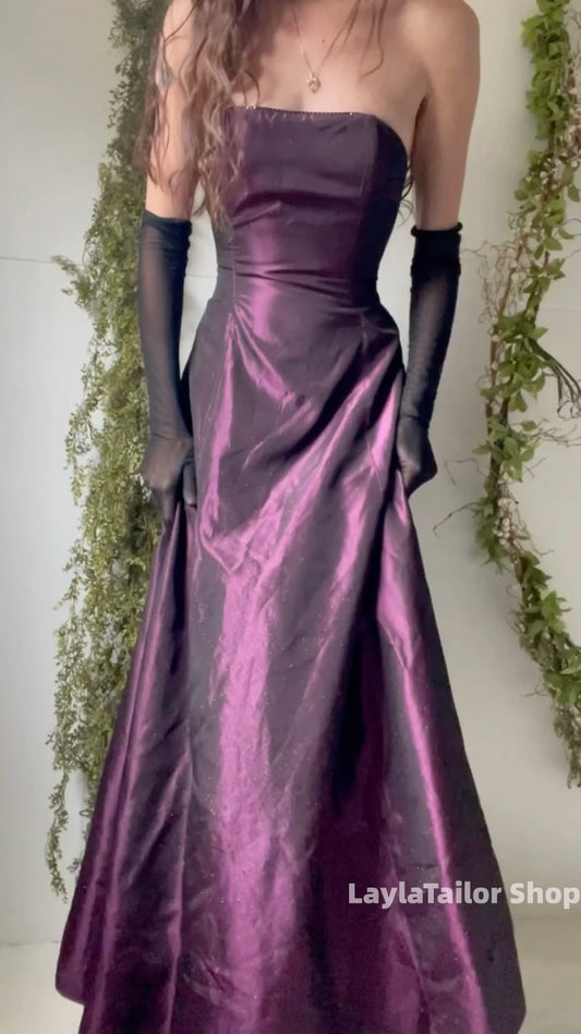 90’s Diamond Gown Glitter Strapless Evening Prom Dress,LTP3660