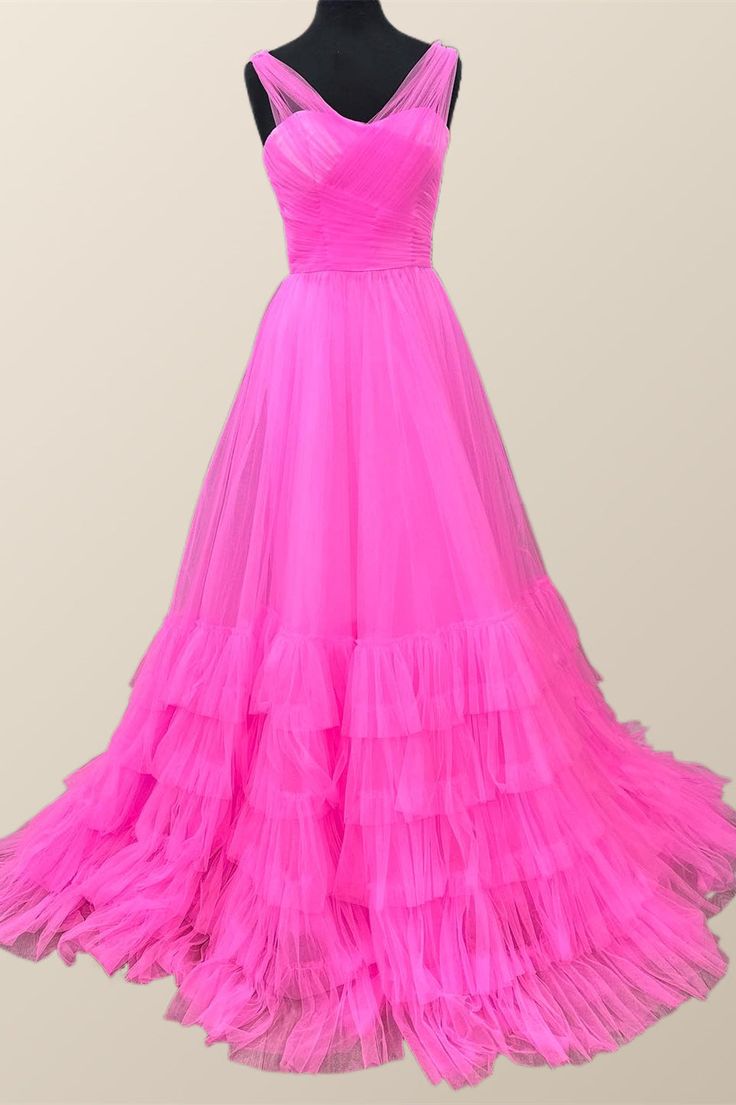 A-Line Tulle Evening Party Dress, Elegant Prom Dresses, LTP3436