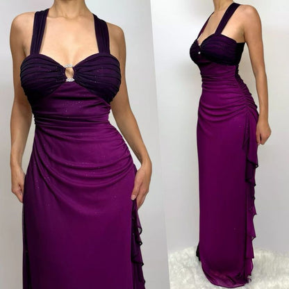 Affordable Dresses Under $160||Elegant Gradient Navy Blue Sheath Spaghetti Straps Sparkling Chiffon Prom Dress For Party,LTP4406