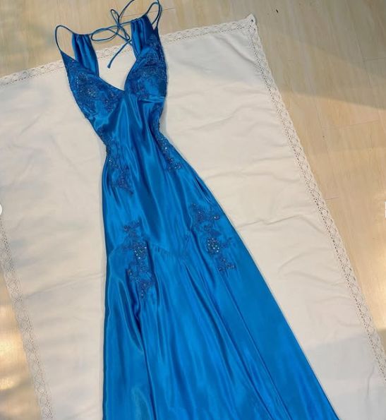 Apple Green Mermaid Long Prom Dresses Appliques Satin Evening Dress,LTP4000