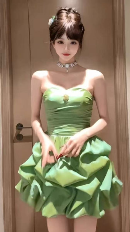 Apple Green Strapless Homecoming Dresses Short Prom Dress,LTP3933