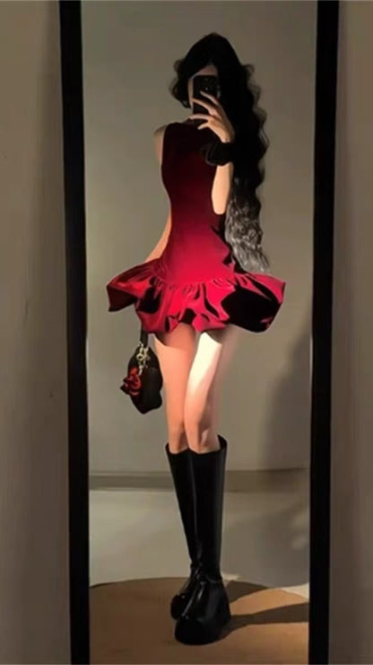 Burgundy Prom Dresses Sleeveless Mini Party Dress Short Graduation Dress Cocktail Outfits,LTP4235