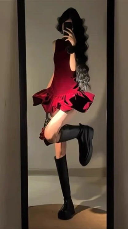 Burgundy Prom Dresses Sleeveless Mini Party Dress Short Graduation Dress Cocktail Outfits,LTP4235