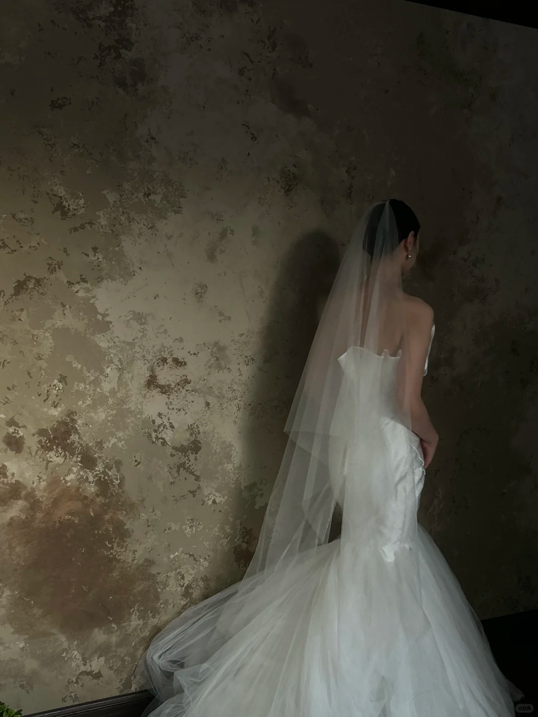 Dreamy Mermaid Strapless Satin Tulle With Veil Long Wedding Dresses