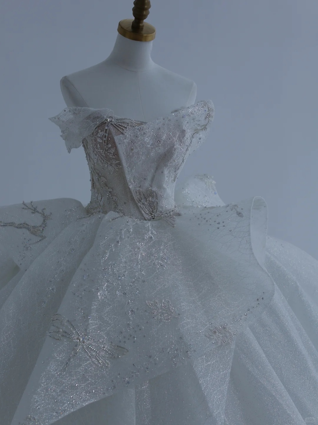 Timeless Ball Gown Strapless Satin Sequin Beads Long Wedding Dresses
